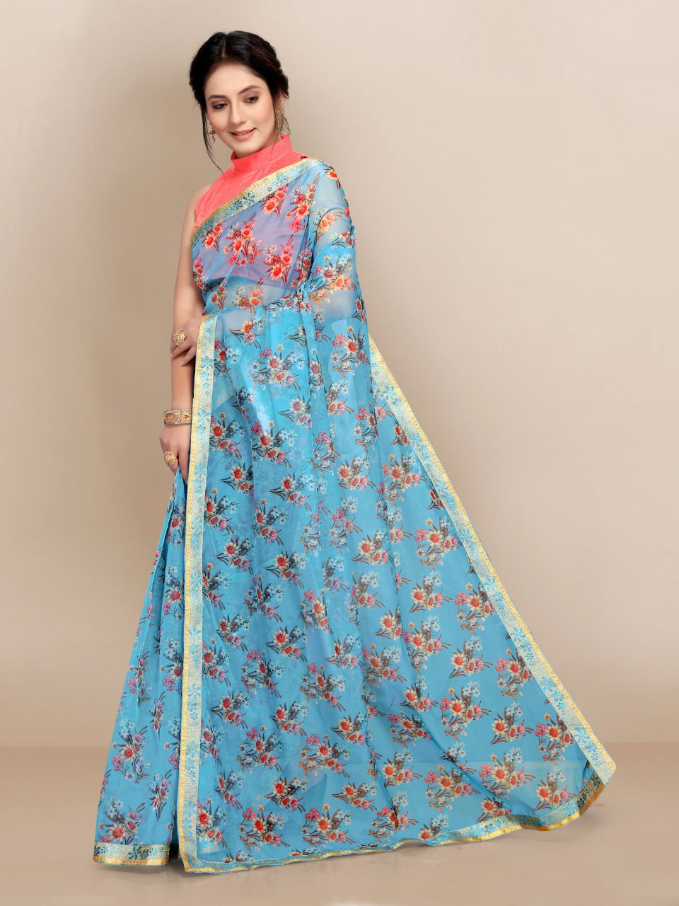 Kia Fancy Regular Wear Organza Net Latest Saree Collection
